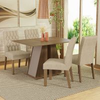 Juego de Comedor Gisele con 4 Sillas Marrón/Crema/Imperial