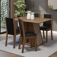 Juego de Comedor Sophie con 4 Sillas Marrón/Crema/Negro