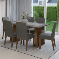 Juego de Comedor Soho con 6 Sillas Marrón/Gris/Silver