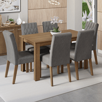 Juego de Comedor Madesa Allegro con 6 Sillas Marrón/Silver