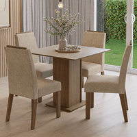 Juego de Comedor Aspen con 4 Sillas Marrón/Crema/Imperial