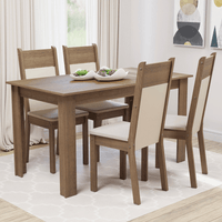 Juego de Comedor Cali con 4 Sillas Marrón/Crema/Beige
