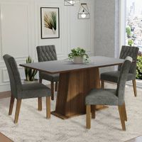 Juego de Comedor Ashley con 4 Sillas Marrón/Gris/Silver