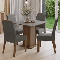 Juego de Comedor Aspen con 4 Sillas Marrón/Gris/Silver