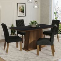 Juego de Comedor Ashley con 4 Sillas Marrón/Negro/Oxford