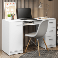 Escritorio de Oficina Alaska 1 Puerta 3 Cajones Blanco