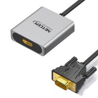 Convertidor VGA macho a HDMI hembra Netcom full HD audio y video 1080P