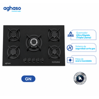 Encimera a Gas Aghaso 5 Quemadores 90 cm Vidrio Modular COC-AGH05