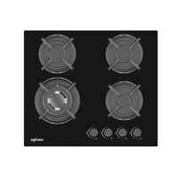 Encimera a Gas GLP Aghaso 4 Quemadores 60 cm Vidrio Modular COC-AGH010