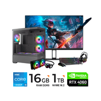 PC Intel Core i5-14400F / 16GB RAM / 1TB SSD M.2 / FUENTE CERTIFICADA 650W / RTX 4060 8GB / MONITOR