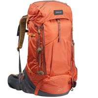 MOCHILA TREKKING 500 AIR CON FUNDA IMPERMEABLE  60 +10 LITROS NARANJA