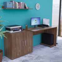 Escritorio con Repisa y Porta CPU Clara 188cm 2 Puertas Movenda Gales
