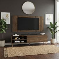 Centro de Entretenimiento 65"" Caxias Mesa de TV y Panel Movenda Gales con Patas de Madera