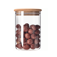 Frasco de Vidrio Borosilicato con Tapa de Bambú 550 ml