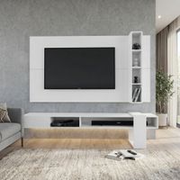 Centro de Entretenimiento 65"" Gravatai Mesa de TV y Panel Movenda Blanco