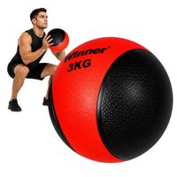 Pelota O Balón Medicinal 3 Kg Con Rebote Funcional Rojo