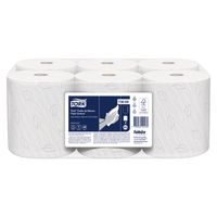 Papel Toalla en Rollo Precortada Hoja Doble Tork Blanco 6 x 120 mts