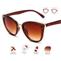 Lentes De Sol Muselife Mujer Estilo Cateye UV400 Marron