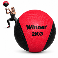 Pelota O Balón Medicinal 2 Kg Con Rebote Funcional Rojo