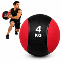 Pelota O Balón Medicinal 4 Kg Con Rebote Funcional Rojo
