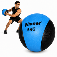 Pelota O Balón Medicinal 5 Kg Con Rebote Funcional Crossfit Azul