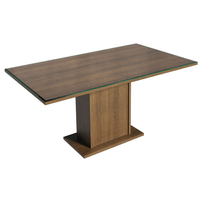 Mesa de Comedor Rectangular 6 Puestos 5275 con Tablero de Madera y Cristal Marrón