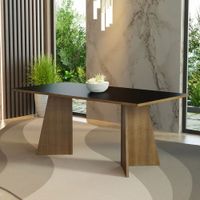 Mesa de Comedor Rectangular 8 Puestos 5388 Marrón/Negro