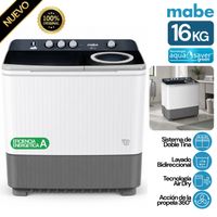 Lavadora semiautomática de 16 kg blanca mabe - LMD6124PBBB0