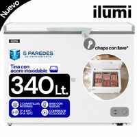 Congelador Horizontal Con Tina De Acero Inoxidable 340Lt Blanco Ilumi  TFI-3400WH