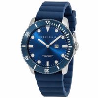 Reloj Perry Ellis Deep Diver 42 06006-03 Fecha Acero Inoxidable Correa de Silicona y Dial Azul