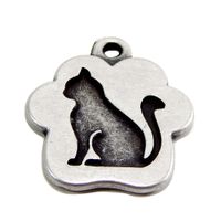 Placa de Identificación para Gatos - Gato Sentado Vintage