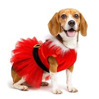 Ropa de Navidad para mascotas - Mamanoela Tutú rojo Talla 4
