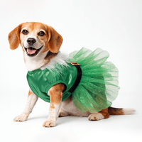 Ropa de Navidad para mascotas - Mamanoela Tutú verde Talla 2