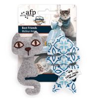 Juguete para Gatos Mejores amigos – gato gris y pescado