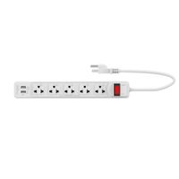 Extension 5 Tomacorriente 2usb Cable 3mts Vulcanizado Mwd02002 Schneider