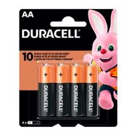 Pilas Alcalinas Duracell de 1,5V AA - Blíster x4 UND