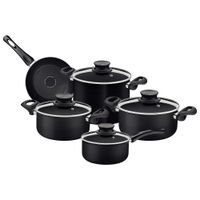 Juego Ollas Tramontina Paris+ Negro 9 pzs