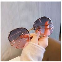 Lentes de Sol,Metal Curvadas Sin Montura UV400 2 Other