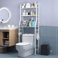 Estante Organizador Multifuncional 3 Niveles Con Ganchos Laterales Para Baño o Lavanderia/TM-0090