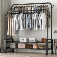 Perchero Organizador MULTIFUNCIONAL 2 En 1 con Repisas y Ruedas VL-YP-610 88kg