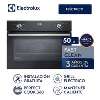 Horno Convección Negro Empotrable compacto Eléctrico Electrolux 50L Efficient con PerfectCook360 OE4EH