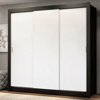 Ropero Monaco 3 Puertas Corredizas Negro/Blanco
