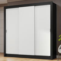 Ropero Nobre 3 Puertas Corredizas Negro/Blanco