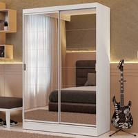 Ropero Luke 2 Puertas Corredizas con Espejos - Blanco