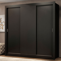 Ropero Monaco 3 Puertas Corredizas Negro