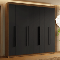 Ropero Saturno 8 Puertas 4 Cajones Marrón/Negro/Negro