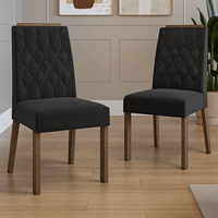 Set 2 Sillas de Comedor Madesa 4256 Oxford con Borde Superior Marrón/Oxford