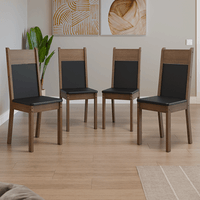 Set de 4 Sillas de Comedor 4280 Marrón/Negro