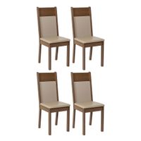 Set de 4 Sillas de Comedor 4284 Marrón/Beige