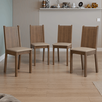Set de 4 Sillas de Comedor 4290 Marrón/Beige